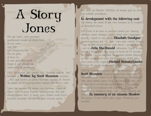 A STORY JONES - new play in development
