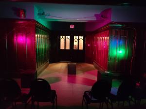 Stage setting for Are You In ISOLATION JONES @ Memorial Hall, UNB