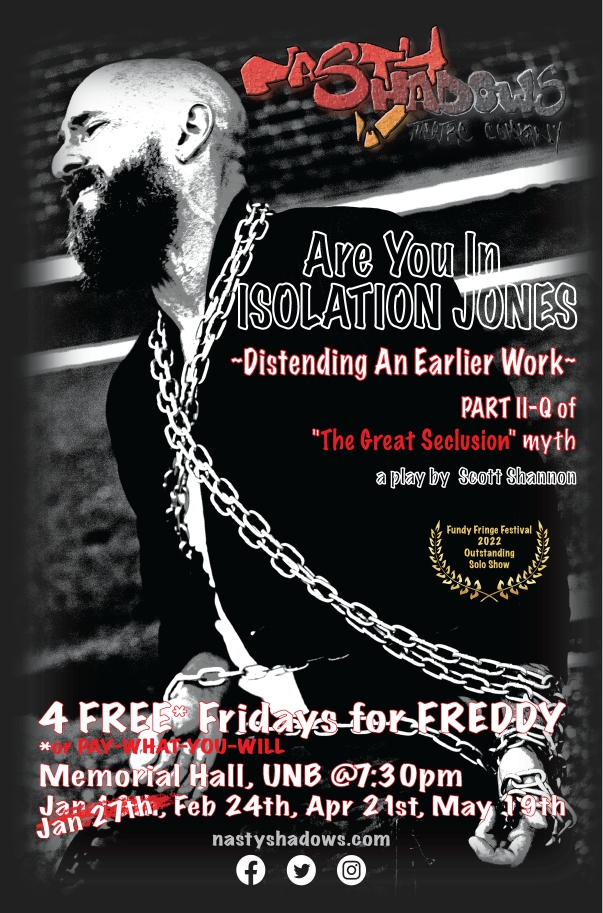 Are You In ISOLATION JONES - 4 Fridays for Freddy poster (re-scheduled Jan date)